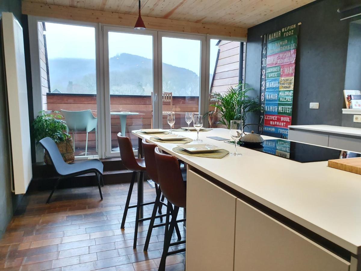 Vue Sur Meuse Lägenhet Profondeville Exteriör bild